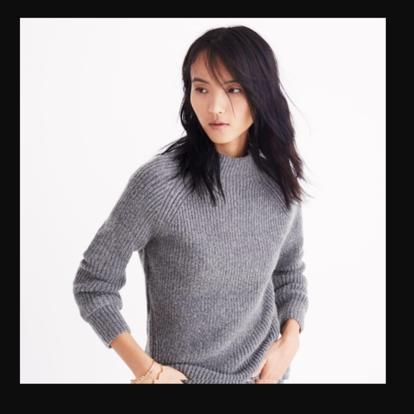 Madewell Sweaters - Madewell Northfield Mockneck Sweater Long Slv Gray